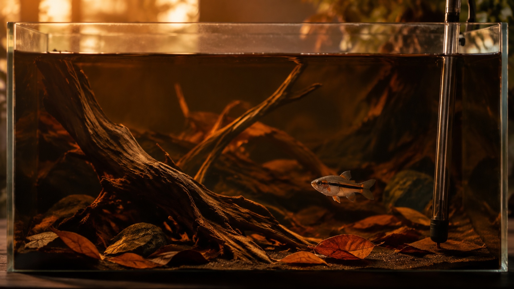 Blackwater Aquarium Setup: Tannins, Leaves, and Fish